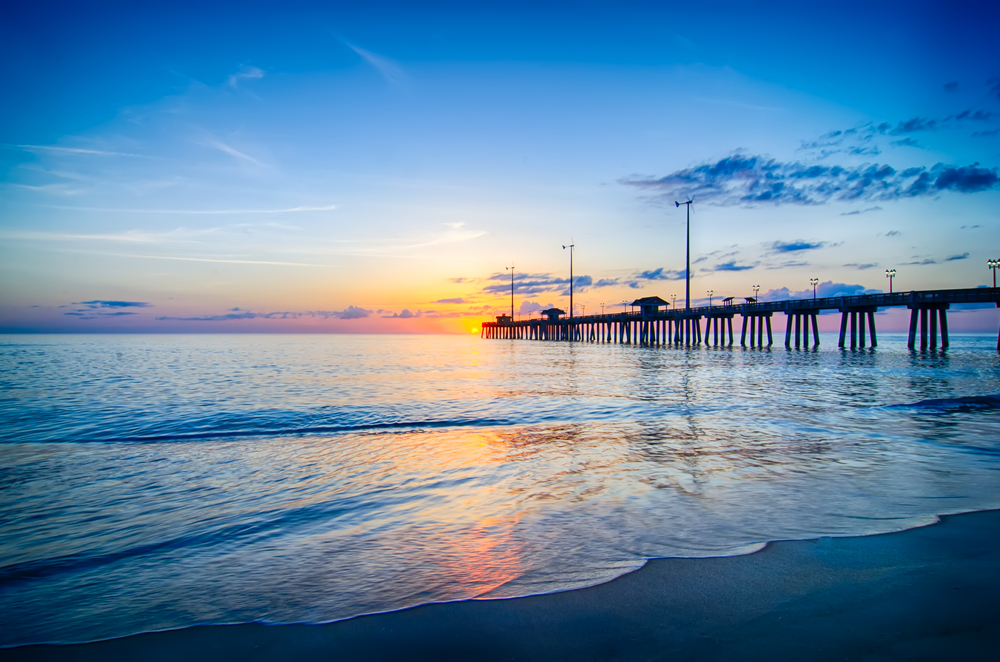 Nags Head Beach in the outer banks at sunrise