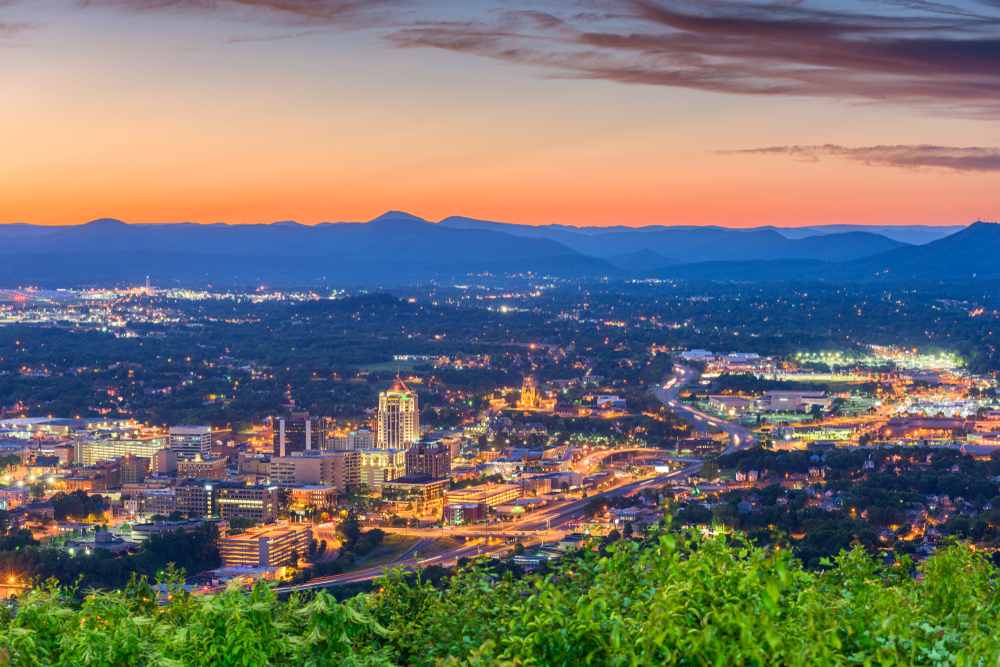 The Roanoke, Virginia skyline is so pretty.