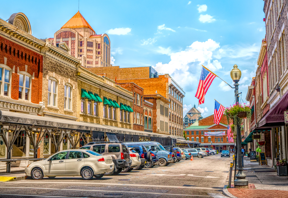 colorful buildings in downtown Roanoke virginia