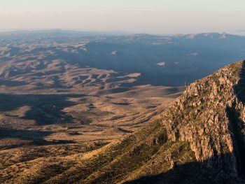panoramic view from the guadalupe mountains in texas