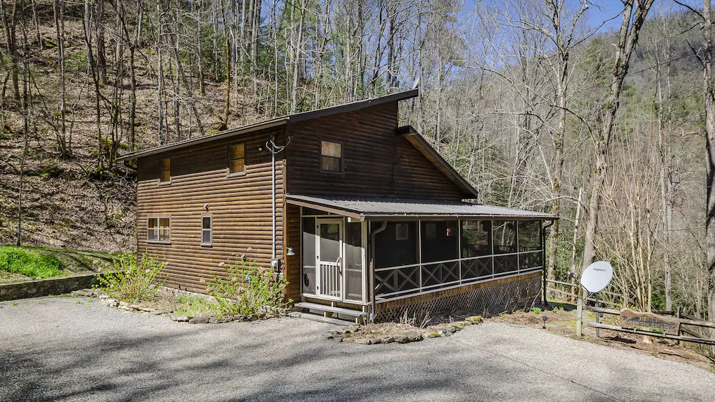 This quaint cabin sits right on the river rapids, providing excellent views