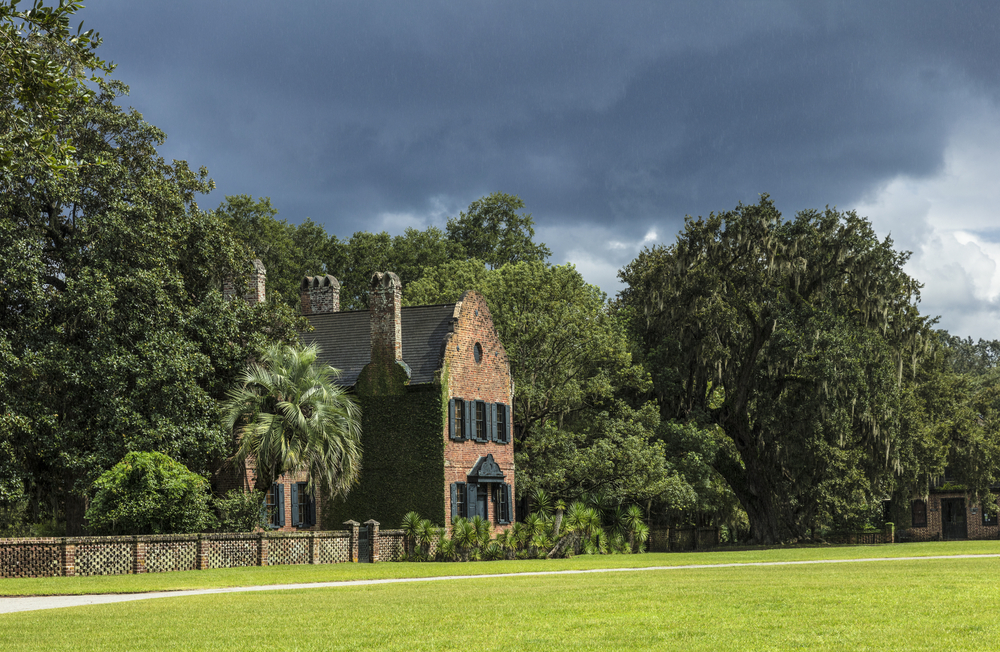 A shot of Middleton Place's gorgeous brick exterior.