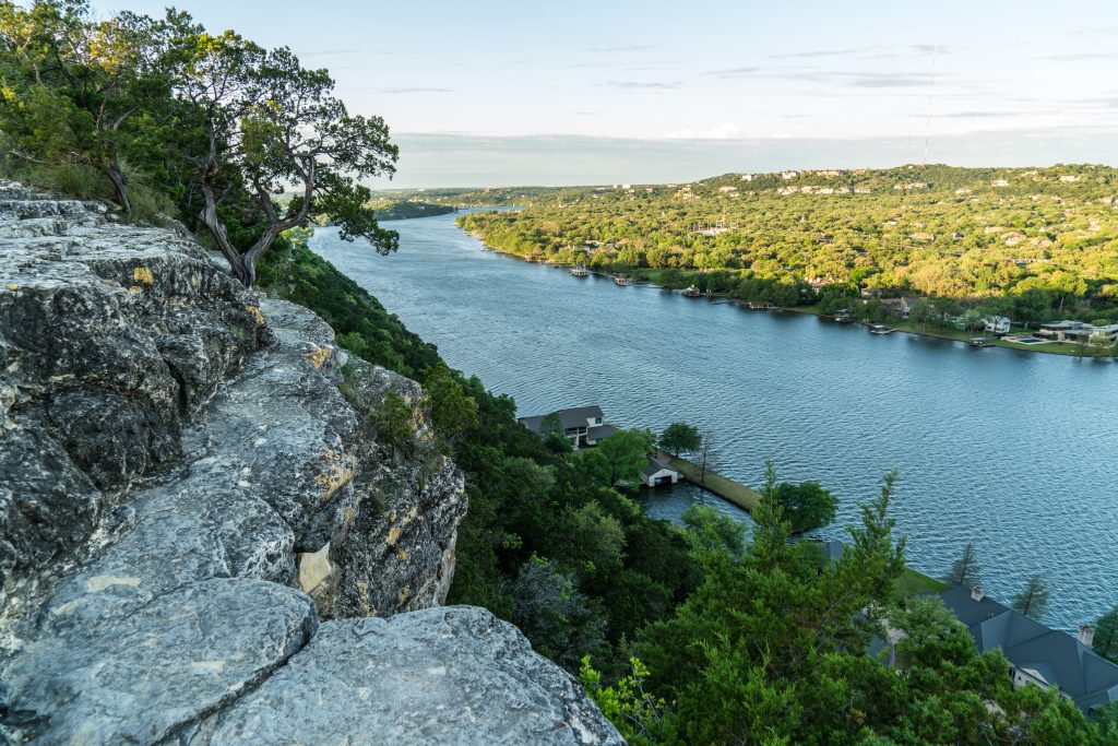 The glorious view from the top of Mount Bonnell, one of the best things to do on your weekend in Austin