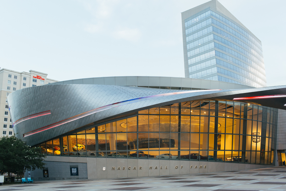 Exterior of the NASCAR Hall of Fame, one of the best things to do in Charlotte.