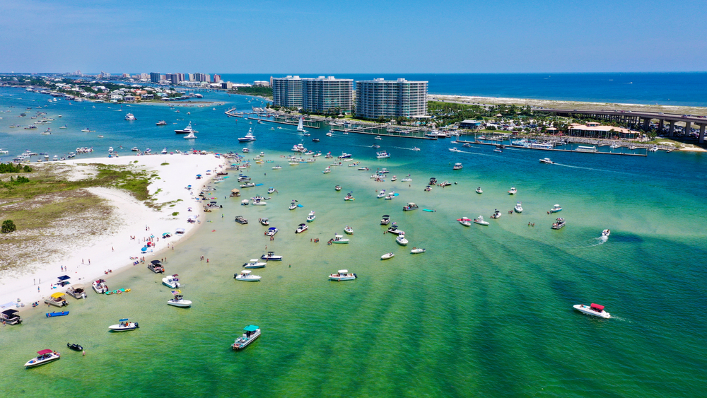 This aerial view of Orange Beach shows all the fun you can have here.