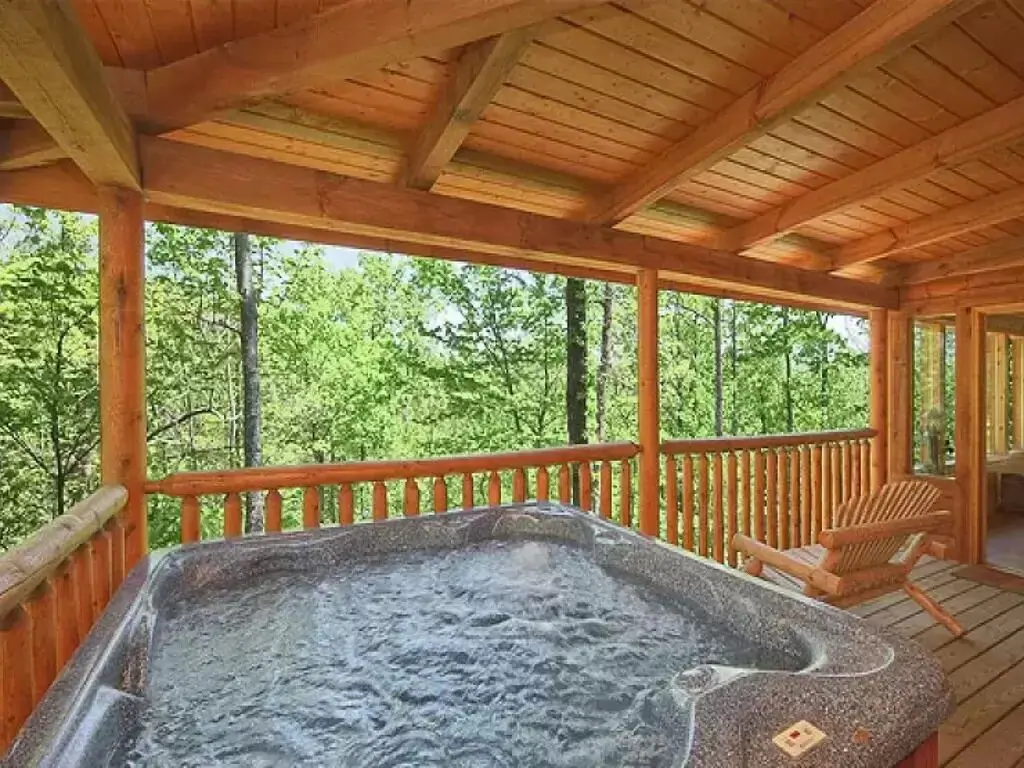 At one of the best cabins in Tennessee, you'll find a fantastic hot tub, making it one of the best cabins in the south!