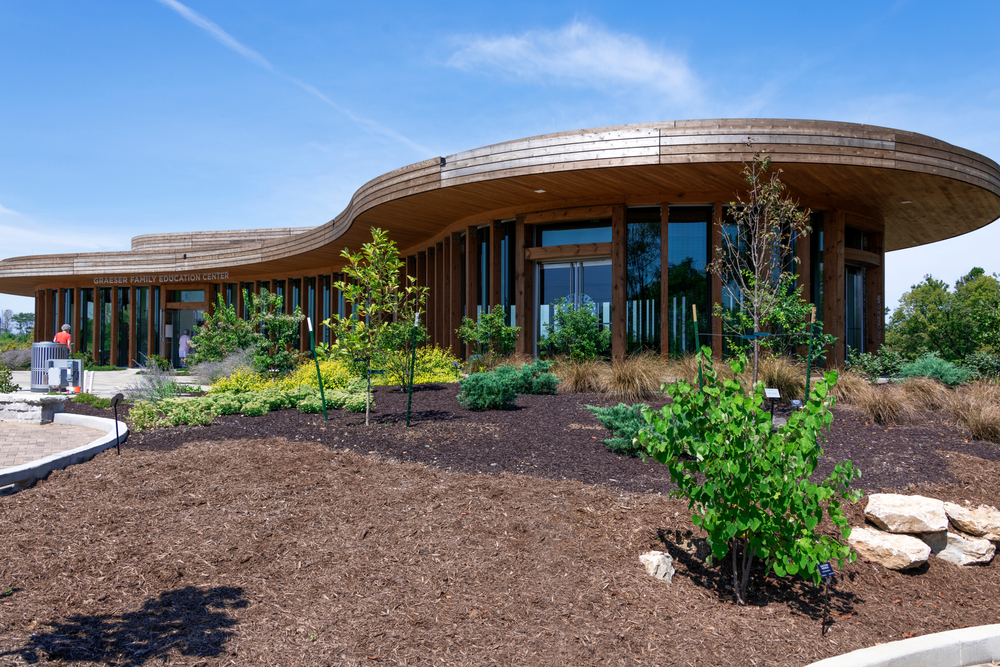 front of botanical garden building