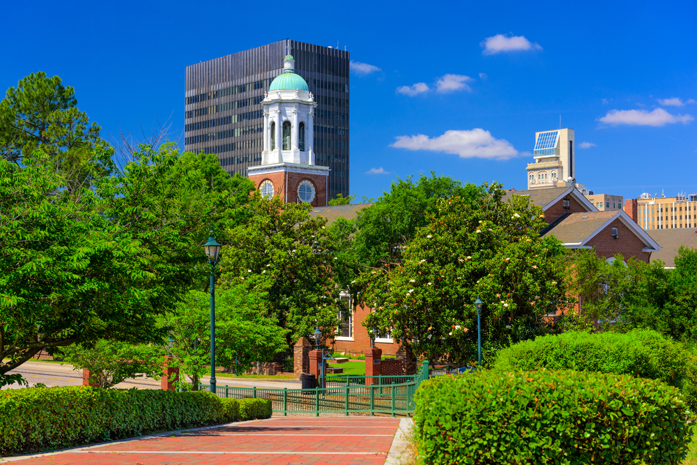 Downtown Augusta skyline on a sunny day.