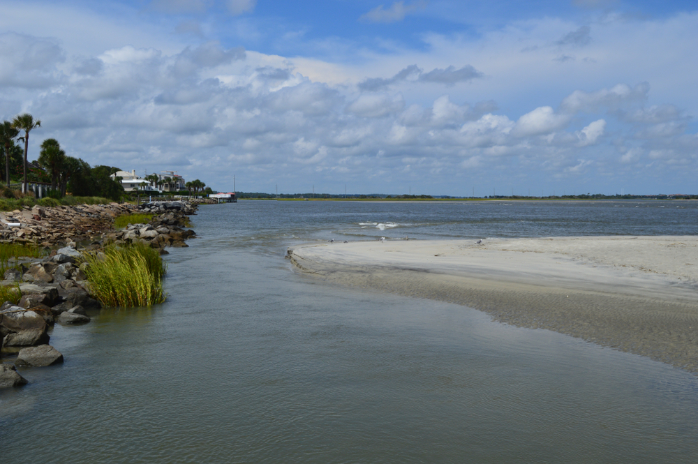 Water and sand along Gould's Inlet on St. Simon's Island in Georgia.