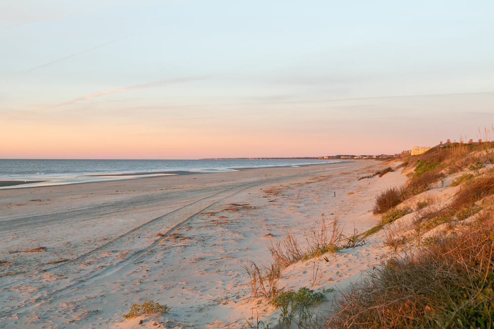 one of the best beaches in charleston at sunrise