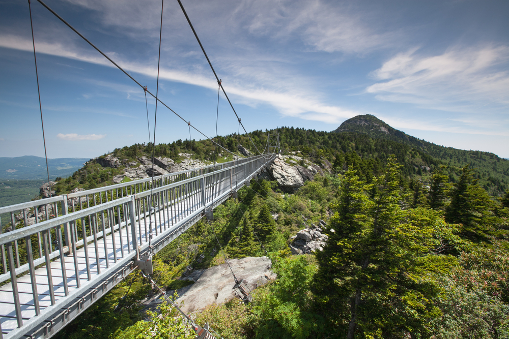 View from the Mile High Swinging Bridge on Grandfather Mountain.