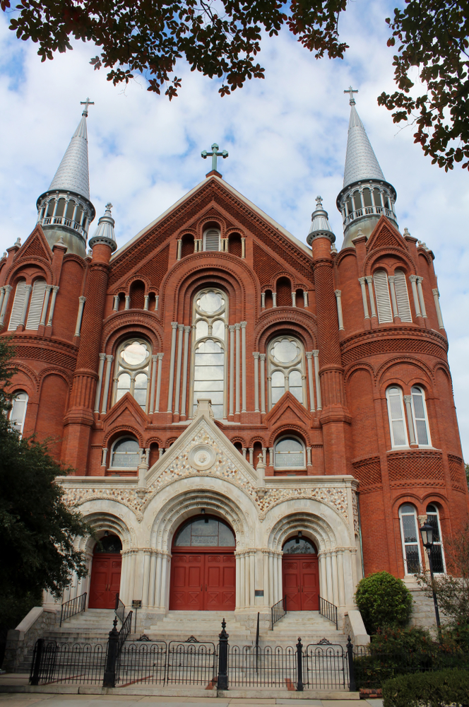 The front facade of Sacred Heart Cultural Center, one of the best things to do in Augusta, GA.