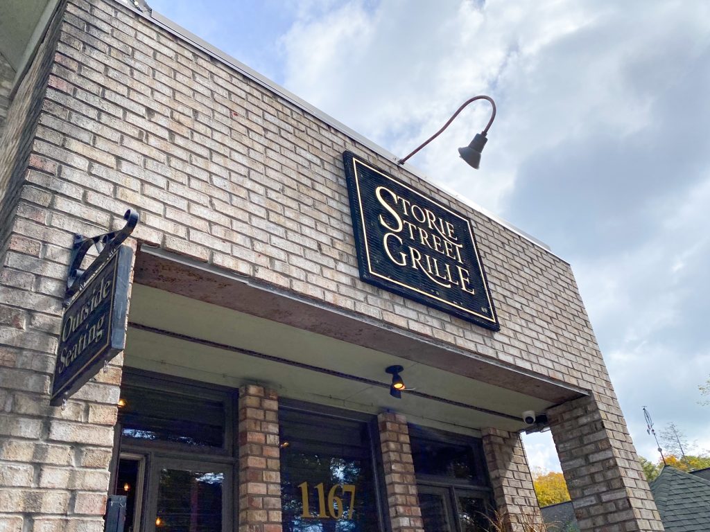 The outside exterior of Storie Street Grille 