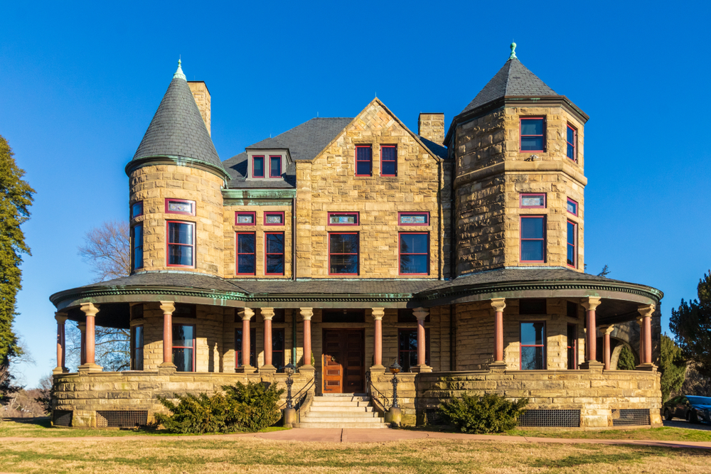 The Maymont Mansion in sunny light.