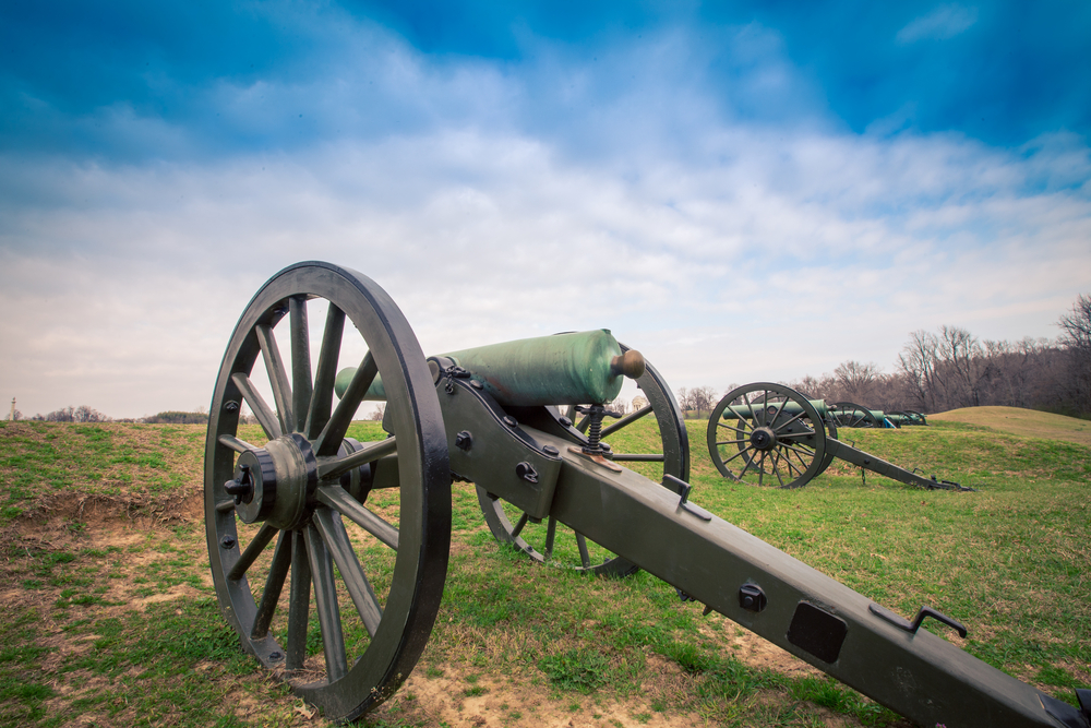 Old cannons at Vicksburg National Military Park.