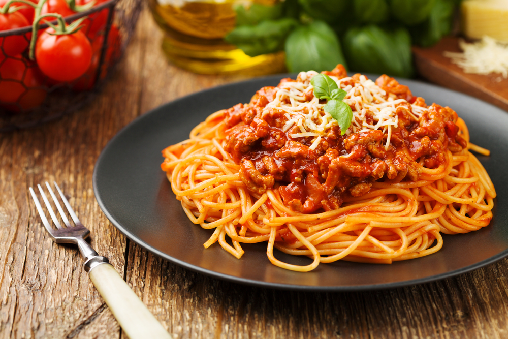 italian restaurants in beaufort, spaghetti and meat sauce on a plate