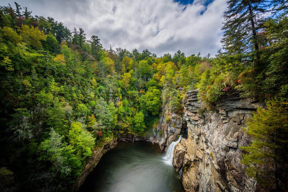 The gorgeous Linville Falls one of the best waterfalls near Boone, North Carolina
