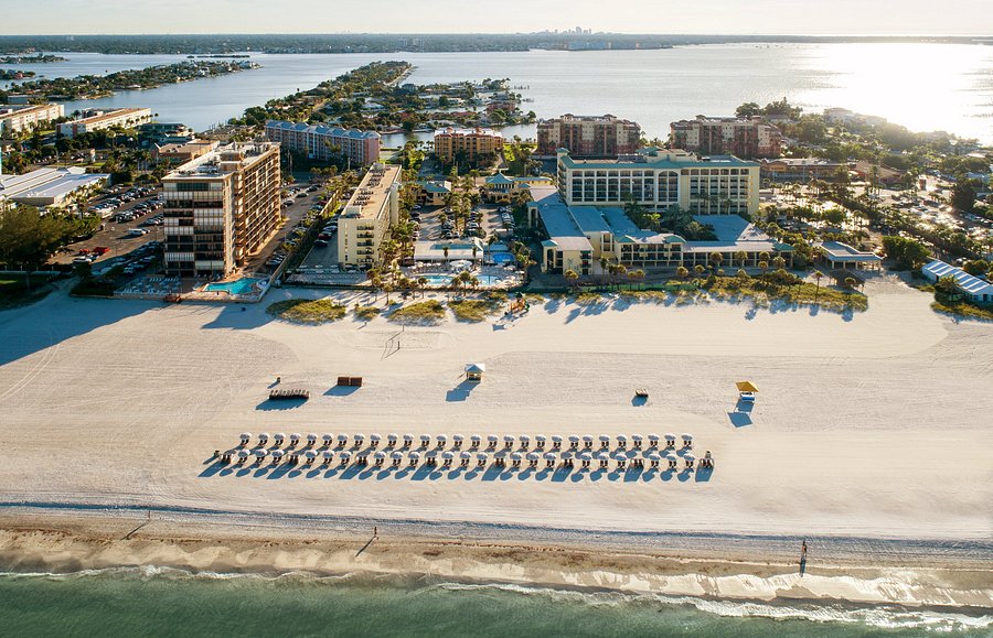 the Ariel view of this beachfront all inclusive resort in st. Pete