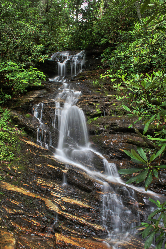 The gentle flow of Becky Branch Falls increases greatly after a rainstorm