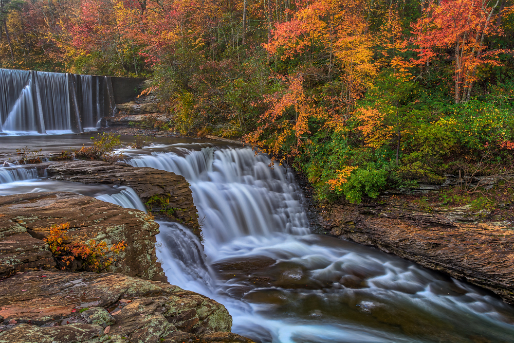 DeSoto Falls is a large waterfall in north GA that features many picnic spots