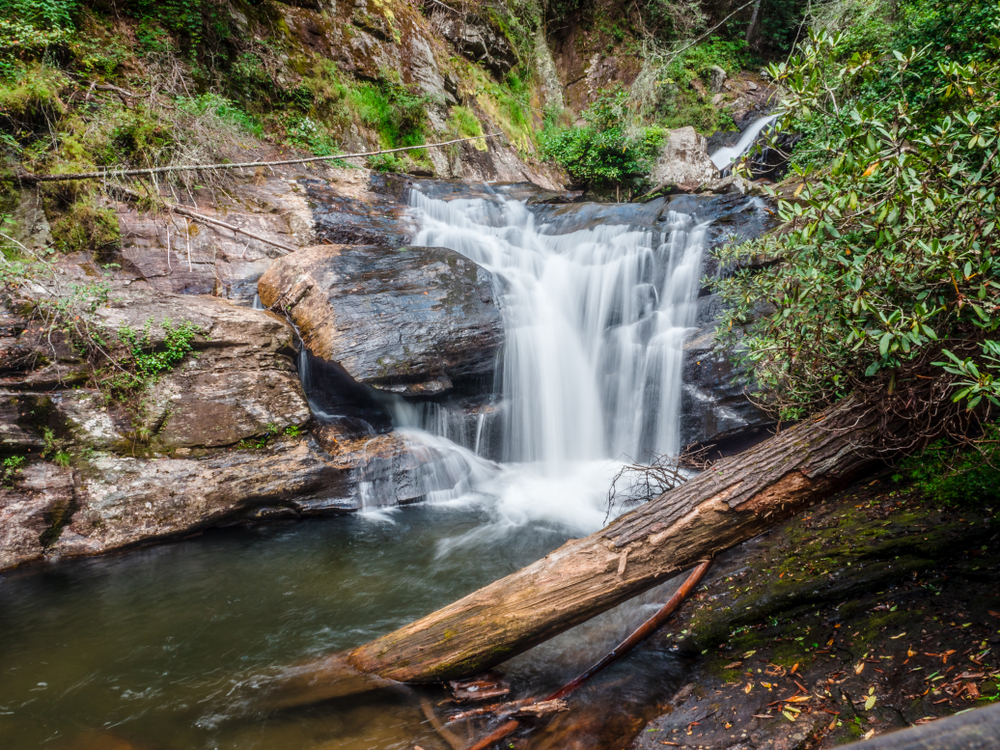 Dukes Creek Falls is one of the few waterfalls in north GA that promote  swimming
