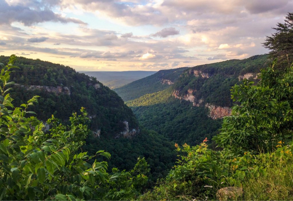 Beautiful sunset in Cloudland State Park offer great horse trails, hikes, and views
