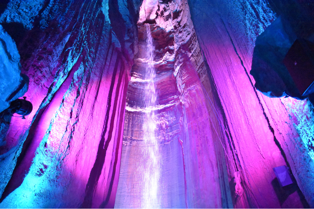 colorful ruby falls lay in underground cave in lookout mountain activities near Chattanooga TN