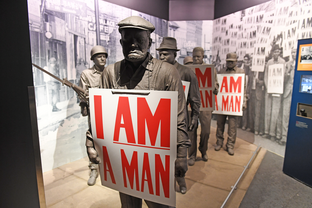 The life size statues in the National Civil Rights Museum detail the painful struggle for Civil Rights in the US.