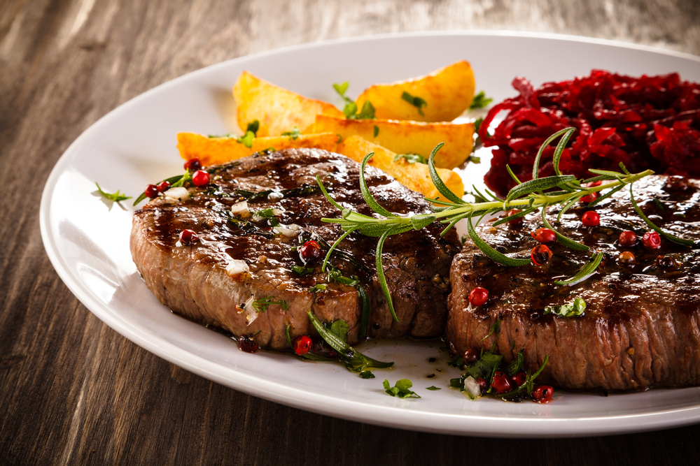 steak on a plate at one of the restaurants in pigeon forge