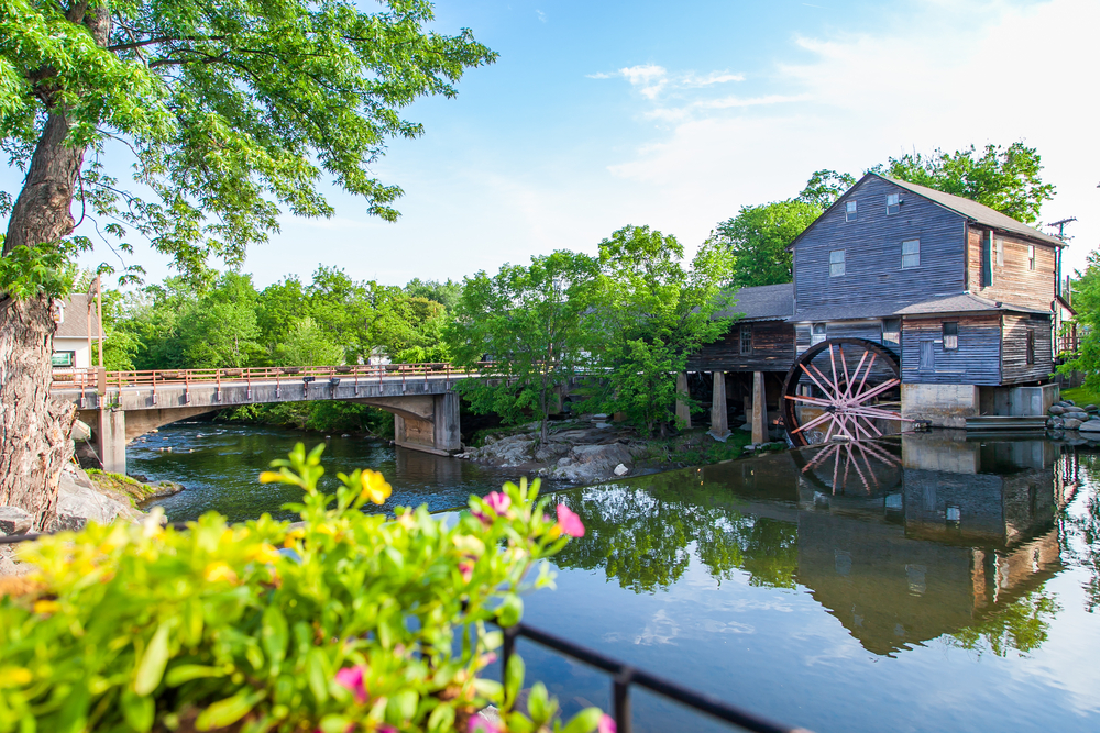 Sitting beside the river on a sunny day, The Old Mill Restaurant is one of the best places for breakfast in Pigeon Forge, TN.