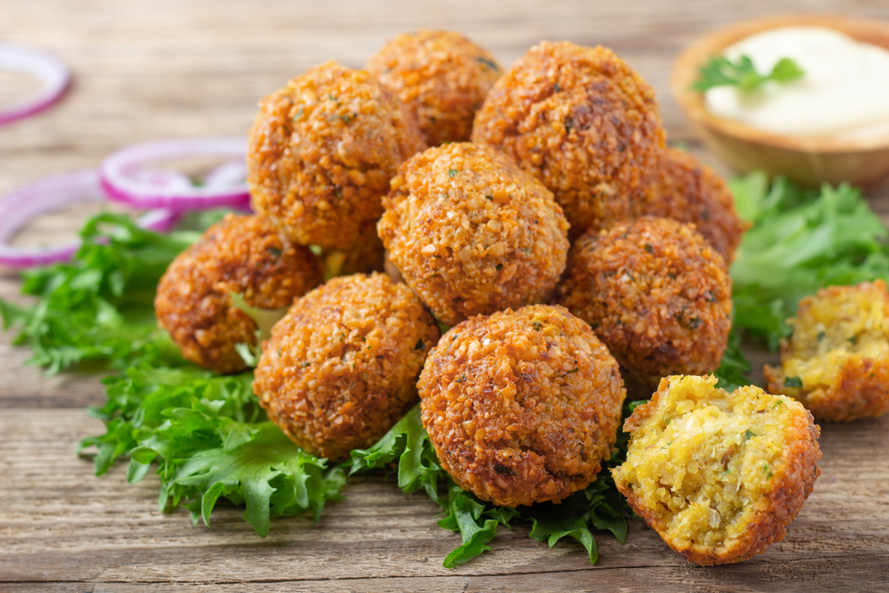 Getting crispy falafel, pictured here, at Jerusalem Market is one of the best things to do in Greensboro, NC.