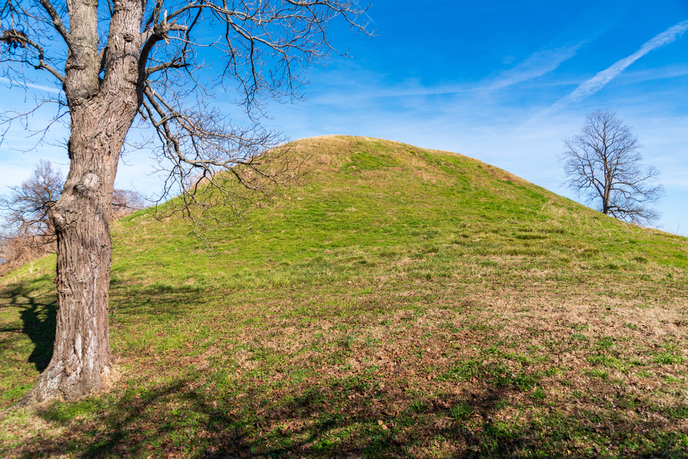 The only state park in Arkansas that features archaeological grass covered hills known as the toltec mounds. 