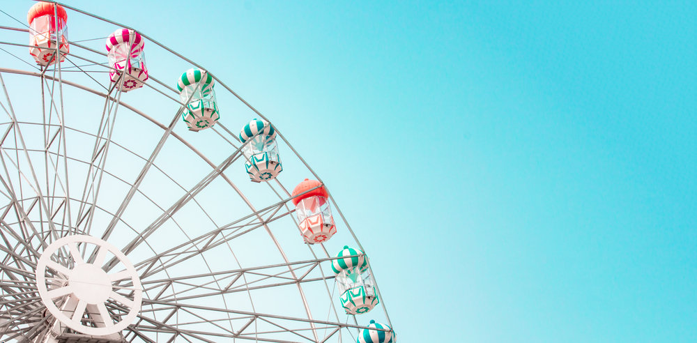 A ferris wheel at one of the amusement parks in the south. 