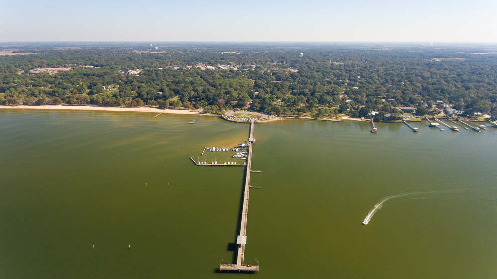 aerial photo of north beach park in fairhope alabama 