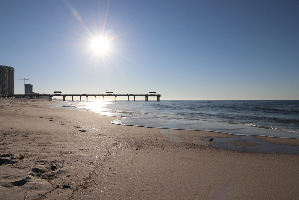 Photo of the pier at Cotton Bayou Beach, one of the best Alabama Gulf beaches!