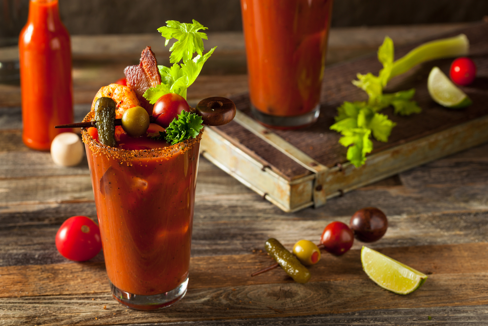 bloody mary bar at a brunch in Asheville, nc