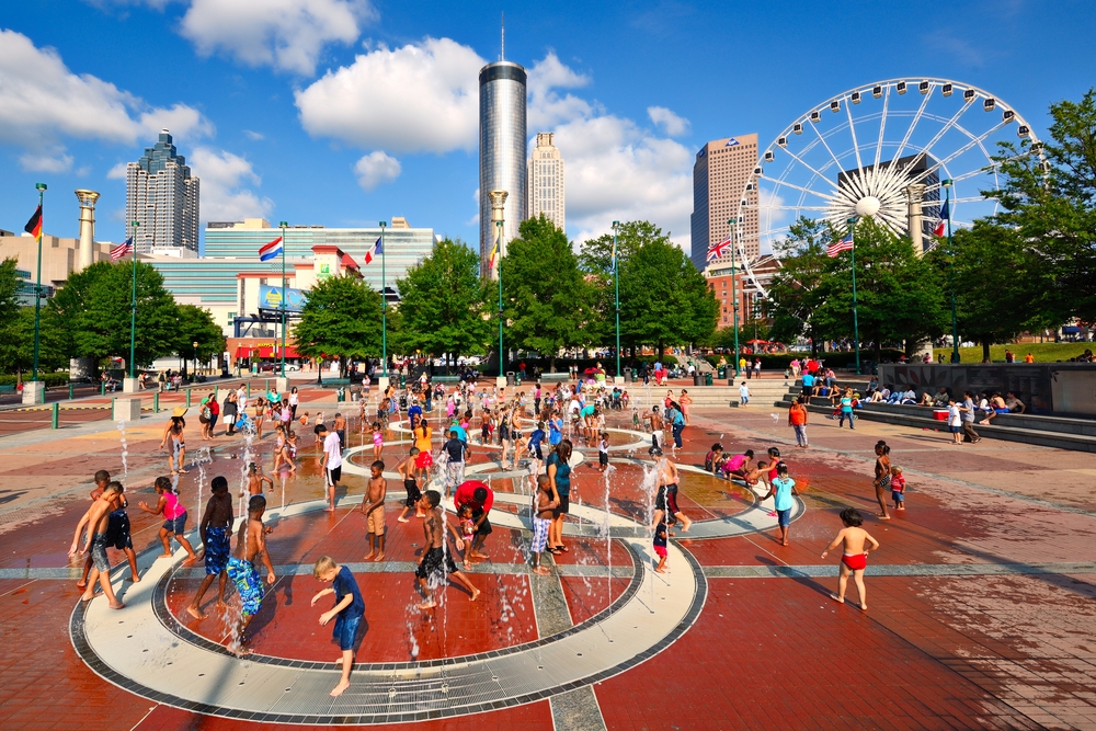 Centennial Olypmic Park is one of those free things to do in Atlanta that is filled with fun events for all ages, and history too! 