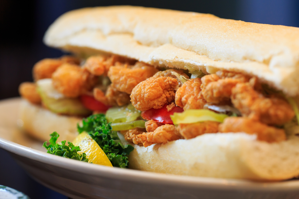 Close up of a po-boy. 