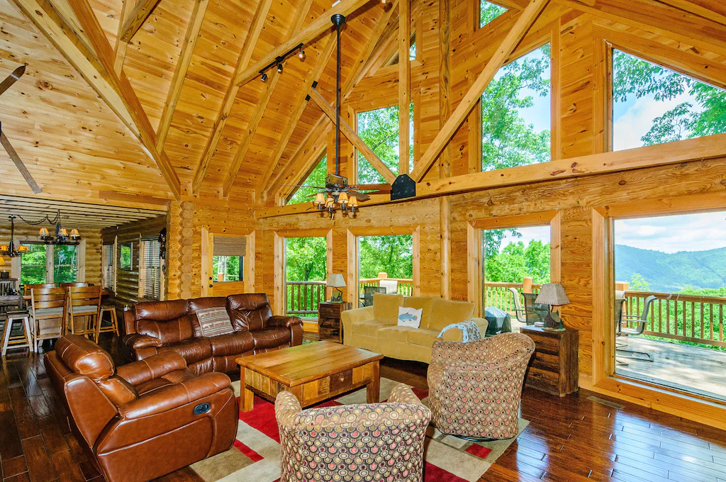 best cabins in Asheville large lodge