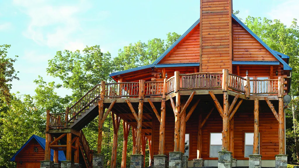 best cabins in Asheville log cabin on stilts