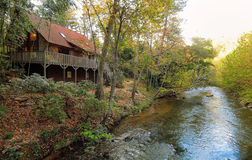 best cabins in Asheville riverfront cabin