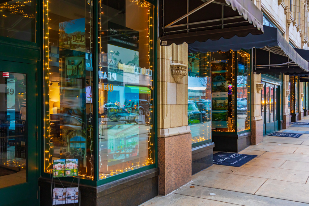 christmas lights decorating windows in asheville nc