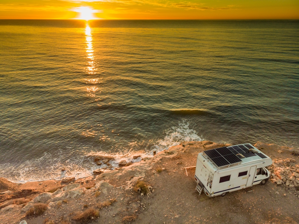 Photo of RV parked on the beach at Rodanthe Watersports & Campgrounds.