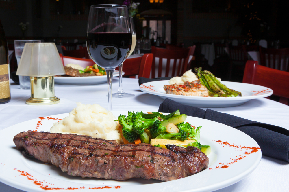 steak on a plate at one of the best restaurants in williamsburg virginia