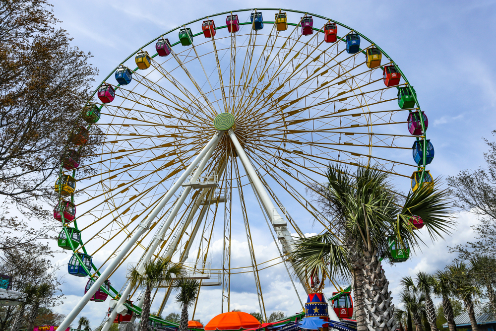 The 360 Observation Wheel at Broadway at the Beach, the most popular tourist destination in the area with a variety of attractions and shops.