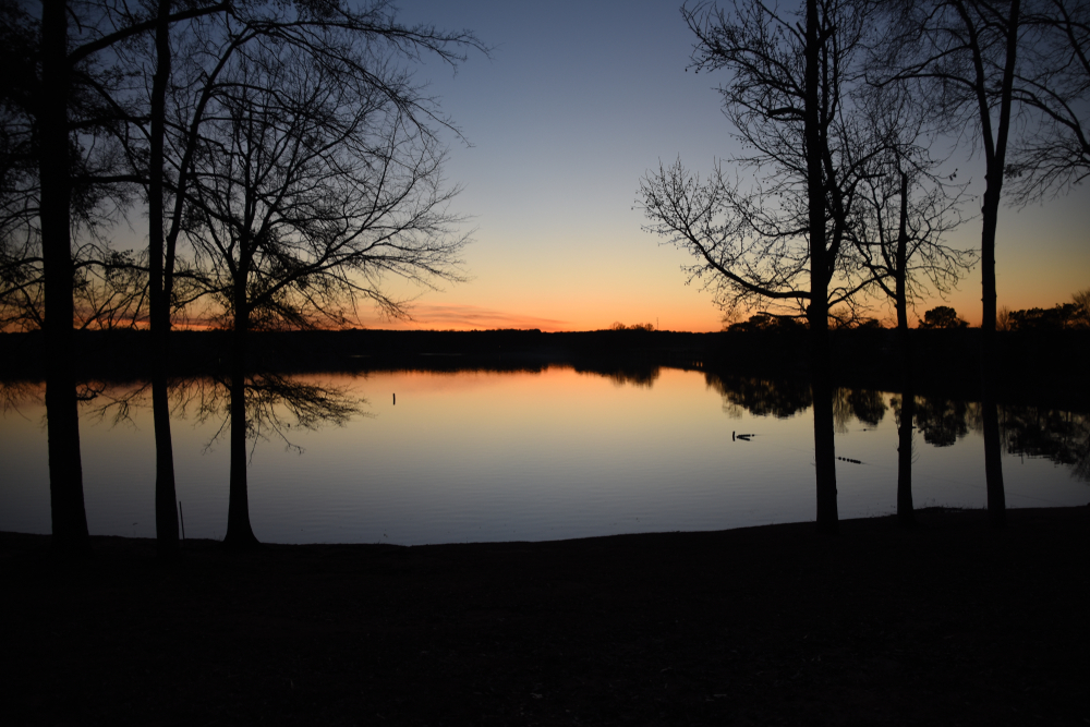 lake at sunset