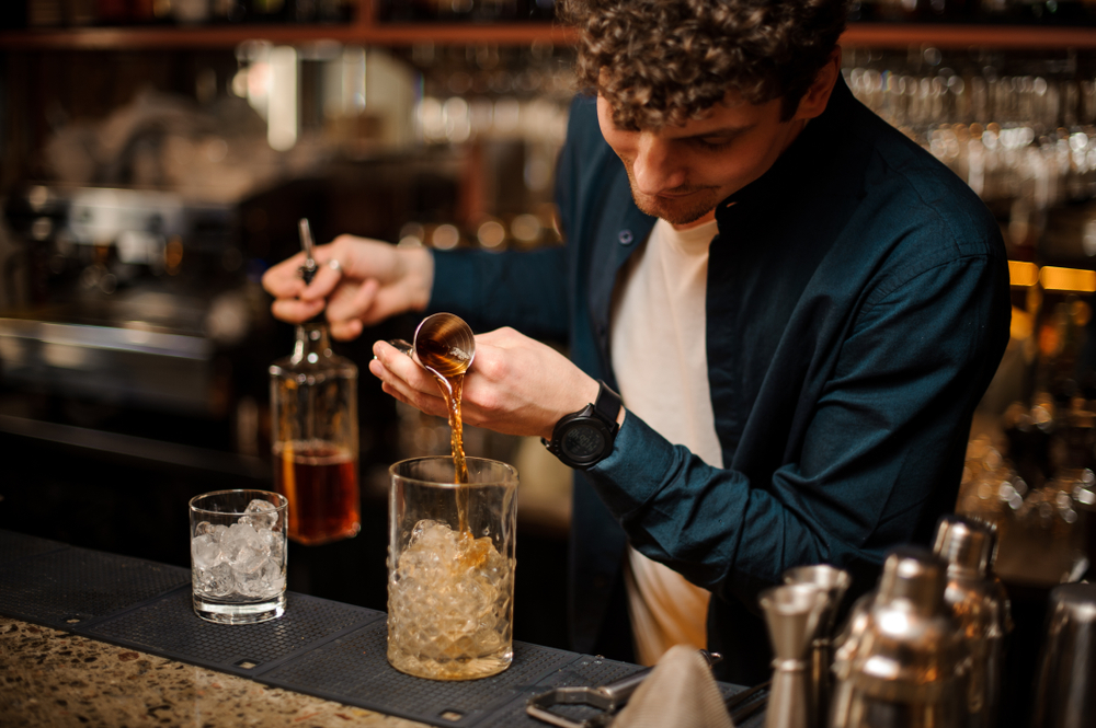 bartender making cocktail 