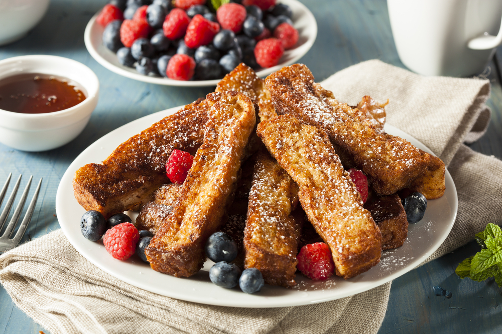 French toast with berries at one of the best Charlotte restaurants 