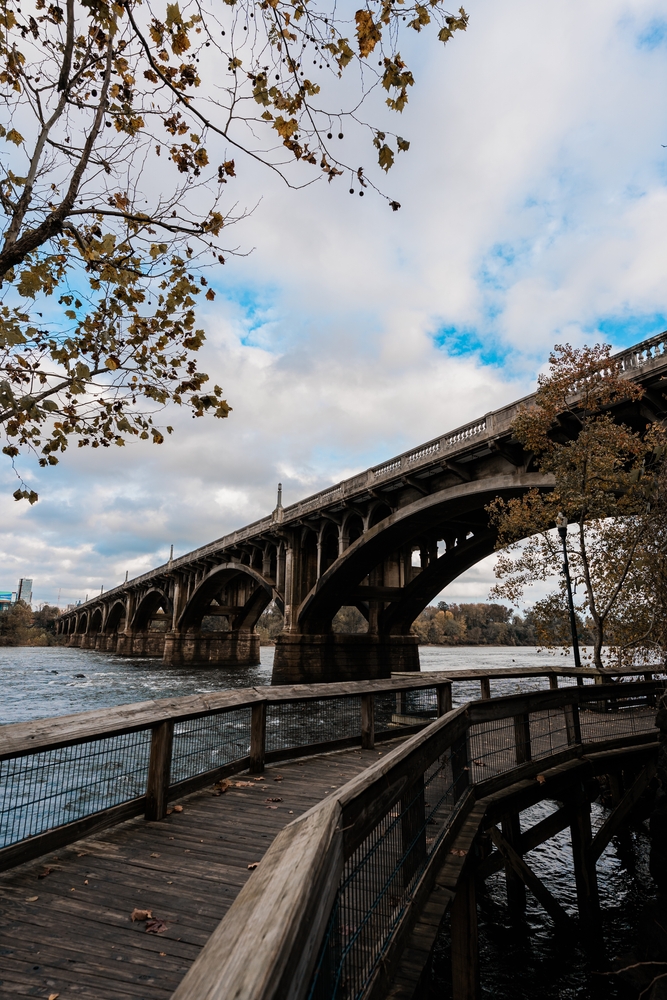 wooden boardwalk under bridge, over water, best things to do in columbia south carolina