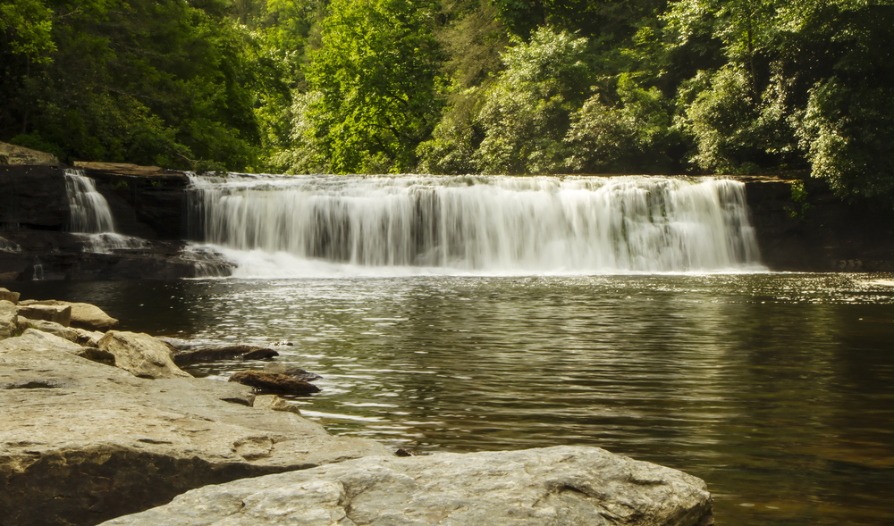 The waterfall on the Hooker Falls Trail is one of the best things to do near Hendersonville North Carolina. 